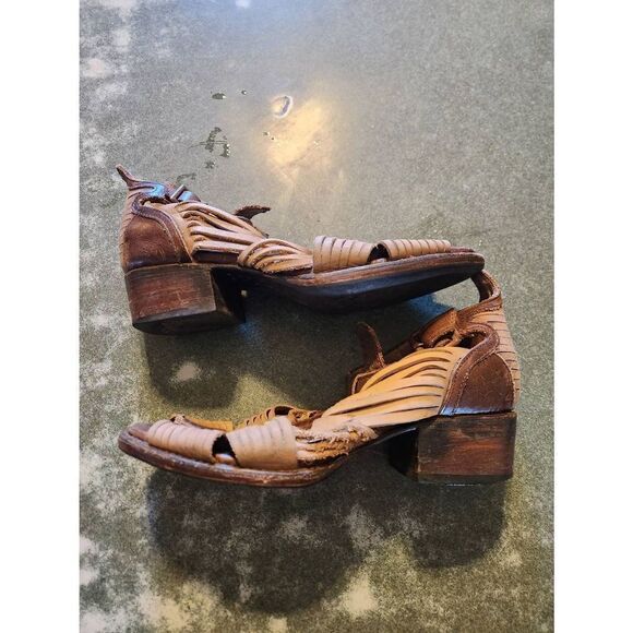 Freebird by Steven Arrow Open Toe Stone Brown Bootie Sandals sz shoes sz 7 - Picture 2 of 6